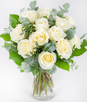 12 White Roses